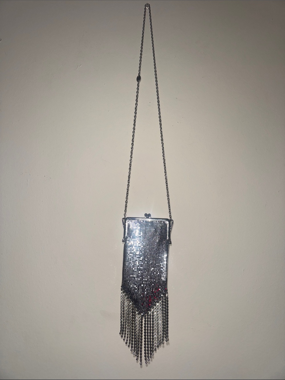 Rabanne x H&M Silver Chainmail kisslock Fringe Evening Crossbody Bag